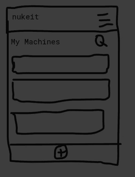 nukeit app wireframe